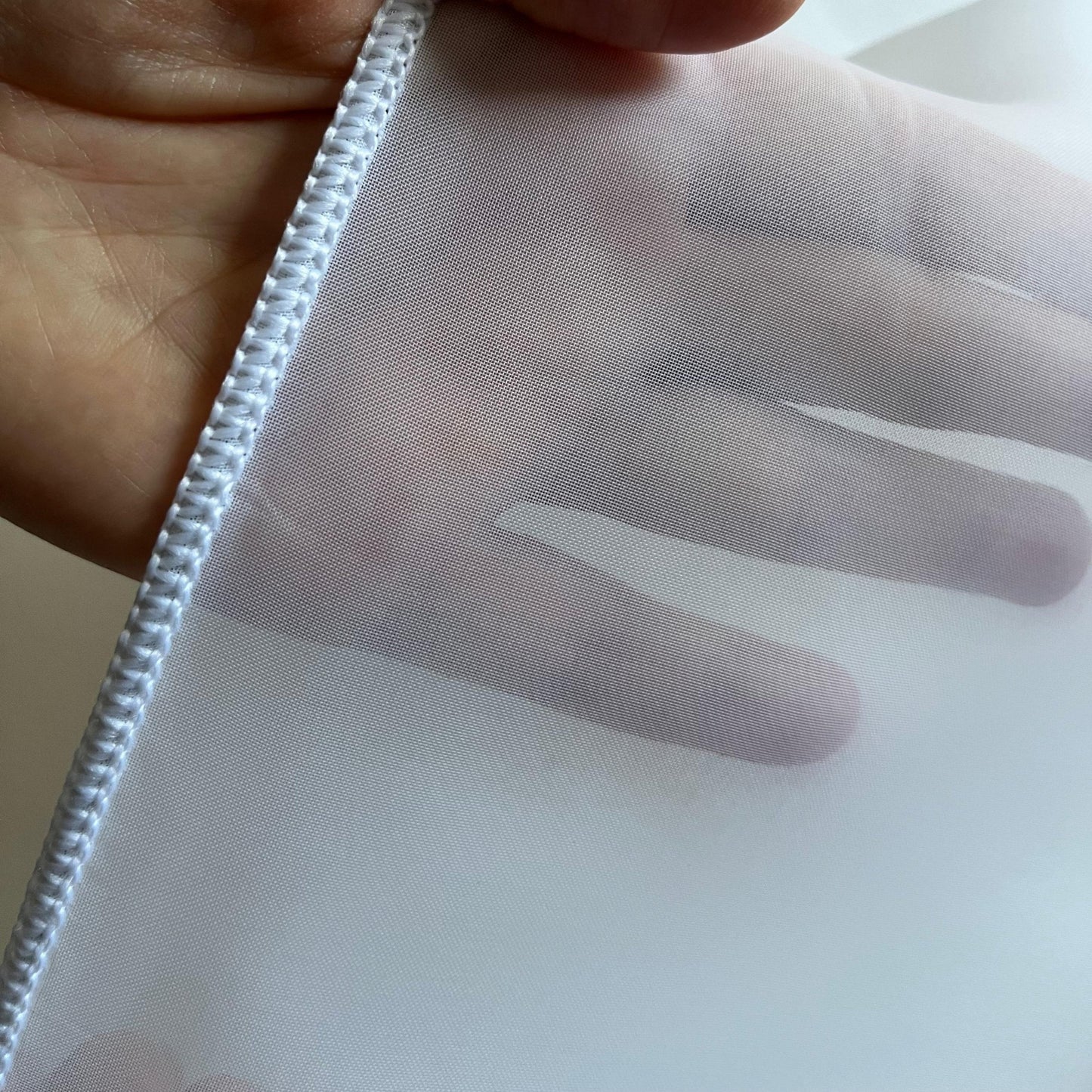 Gardinen Vorhang Store Webstore halbtransparent mit Kräuselband und Bleibandabschluss Weiß