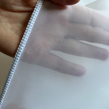 Gardinen Vorhang Store Webstore halbtransparent mit Kräuselband und Bleibandabschluss Weiß