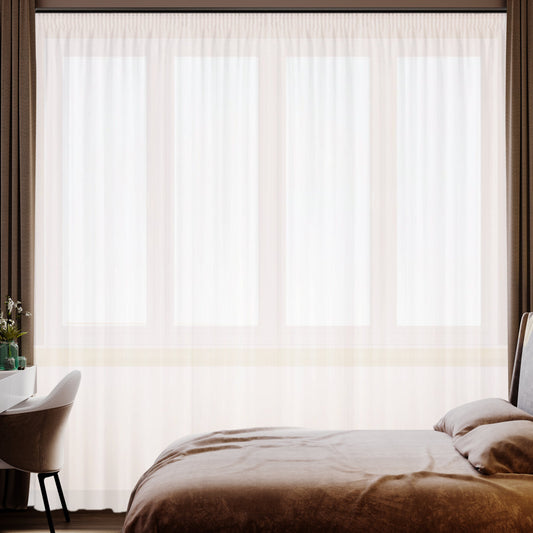 Rideaux Curtain Store Webstore semi-transparent avec volants et ruban de plomb finition blanc